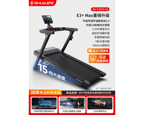 舒华（SHUA）E3+MAX马拉松跑步机家庭用阿波罗减震折叠爬坡减肥走步机T350Y-H3